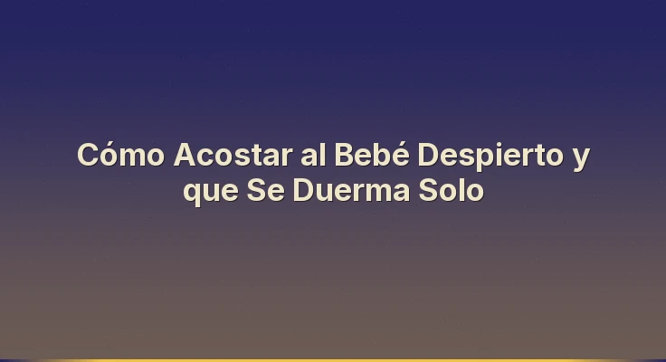 Cómo Acostar al Bebé Despierto y que Se Duerma Solo