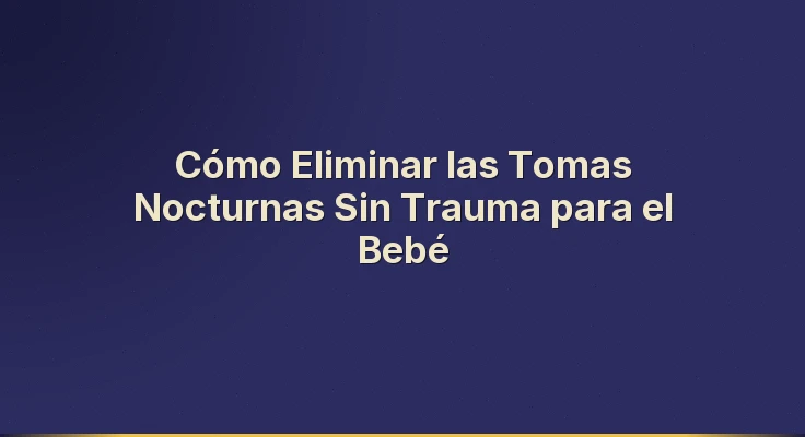 Cómo Eliminar las Tomas Nocturnas Sin Trauma para el Bebé