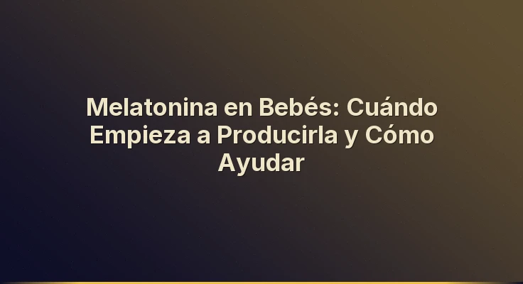 Melatonina en Bebés: Cuándo Empieza a Producirla y Cómo Ayudar