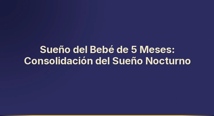 Sueño del Bebé de 5 Meses: Consolidación del Sueño Nocturno